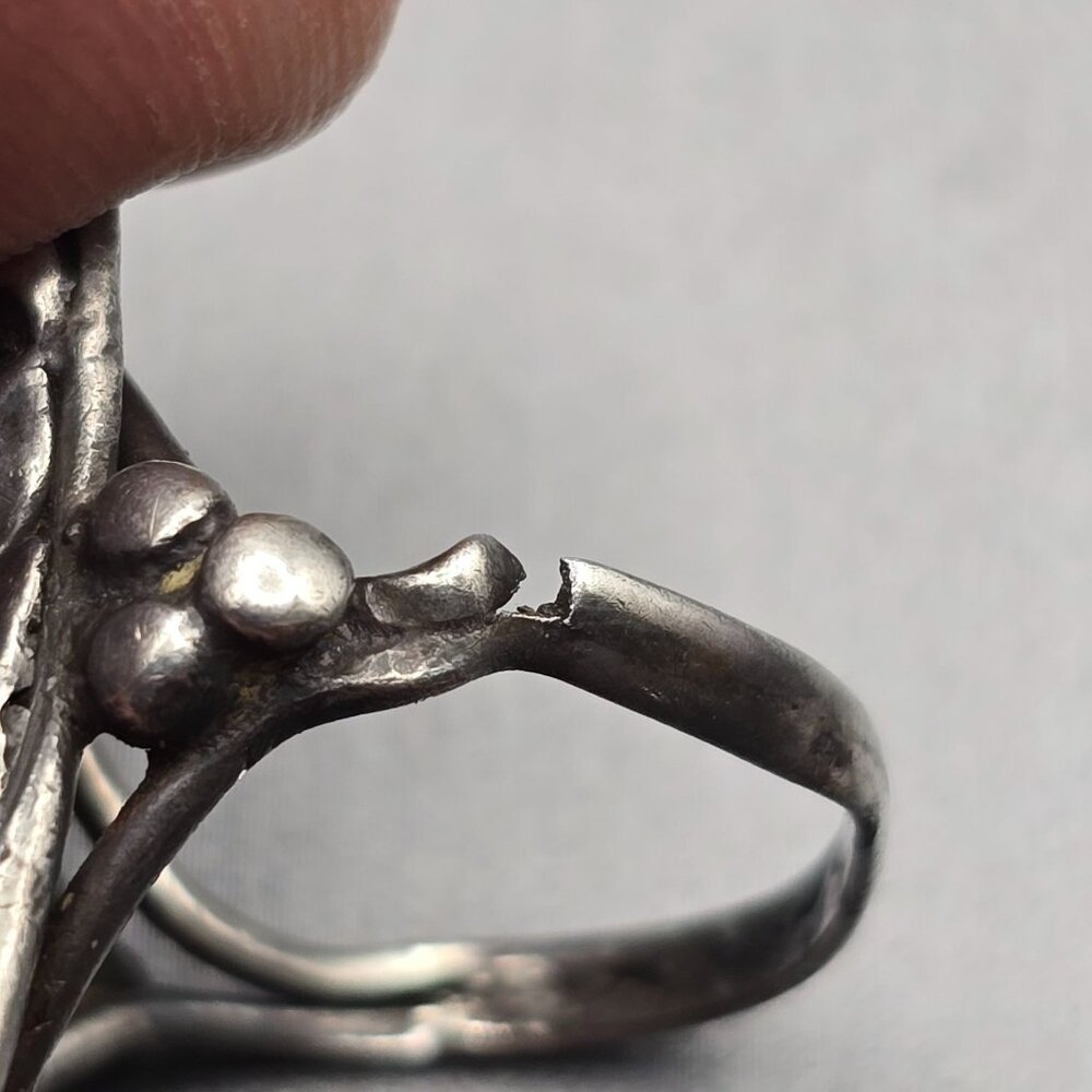 VTG Sterling Silver Leaf & Swirl Ring Size 5 Native American Style Acid Tested - Picture 5 of 9